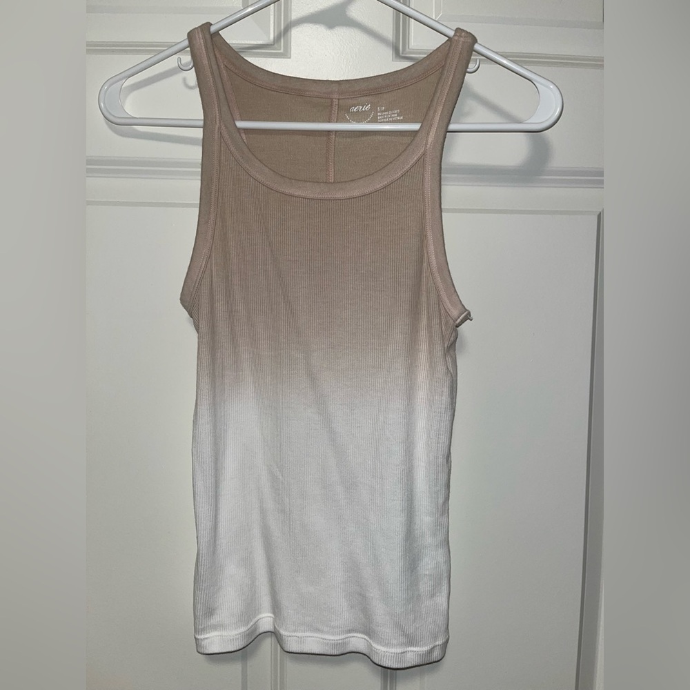 Aerie Gradient Tank Top in Brown and White